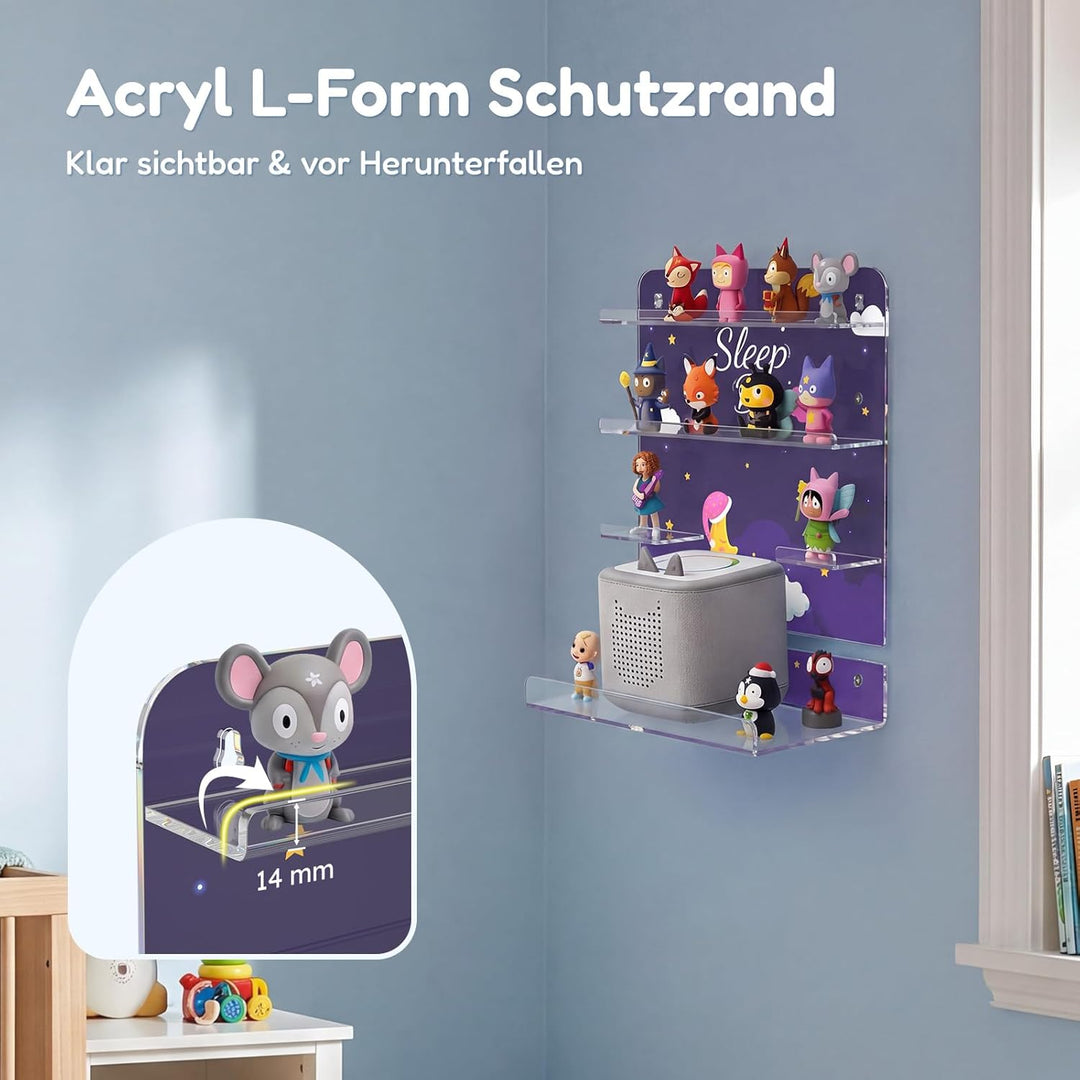 AITEE Tonie Regal aus Acryl: bis zu 24 Tonie Figuren - kompatibel mit Toniebox 1 & 2 für Mädchen & J