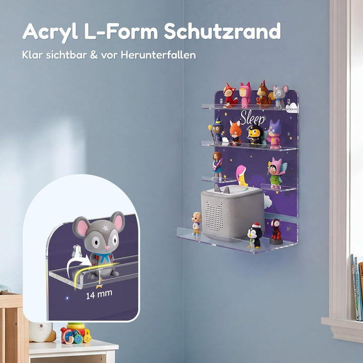 AITEE Tonie Regal aus Acryl: bis zu 24 Tonie Figuren - kompatibel mit Toniebox 1 & 2 für Mädchen & J