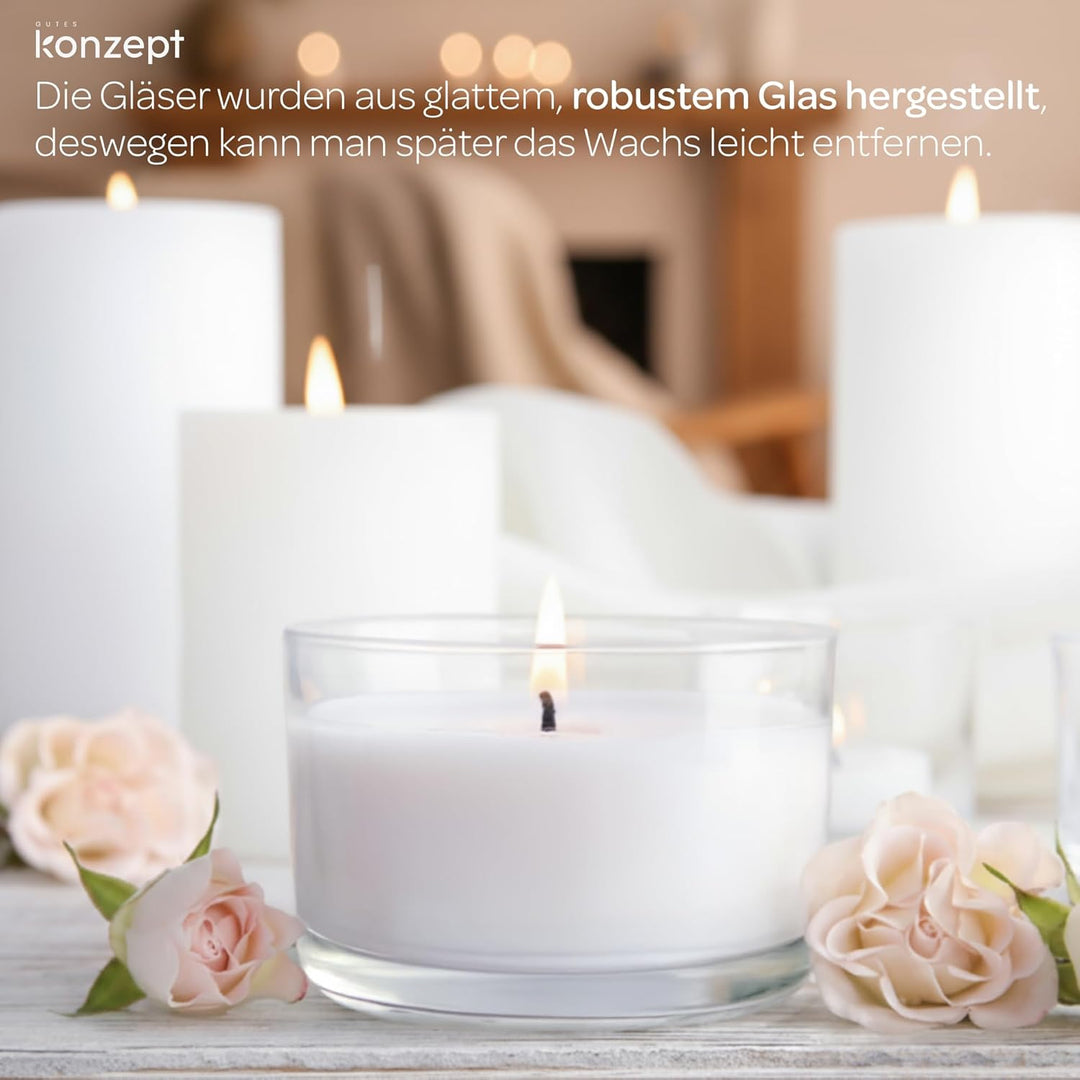 6er Set Kerzengläser 150ml, Kerzen Gläser leer zum Giessen – ideal für Duftkerzen, Wachsgiessen und