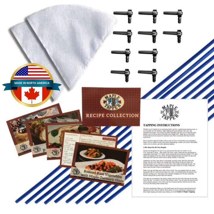 Ahornsirup Tree Tapping Kit - (10) Wasserhähne + (10) 3 Fuss Drop Line Tubes + (2) 1 Quart Ahorn-Saf