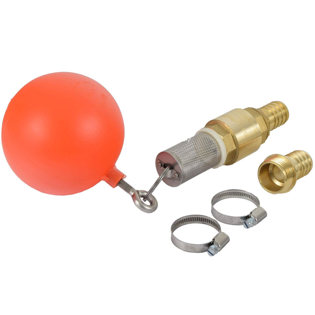 Agora-Tec® Ansaug-Set 1 Zoll bestehend aus (Schwimmerkugel, Saugkorb, Ringschraube und Schlüsselring