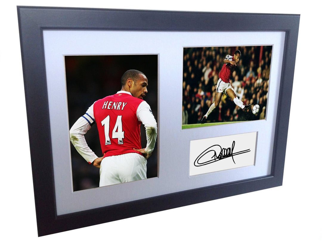 Unterzeichnet Thierry Henry Arsenal Autogrammkarte Foto Bilderrahmen PRINT A4