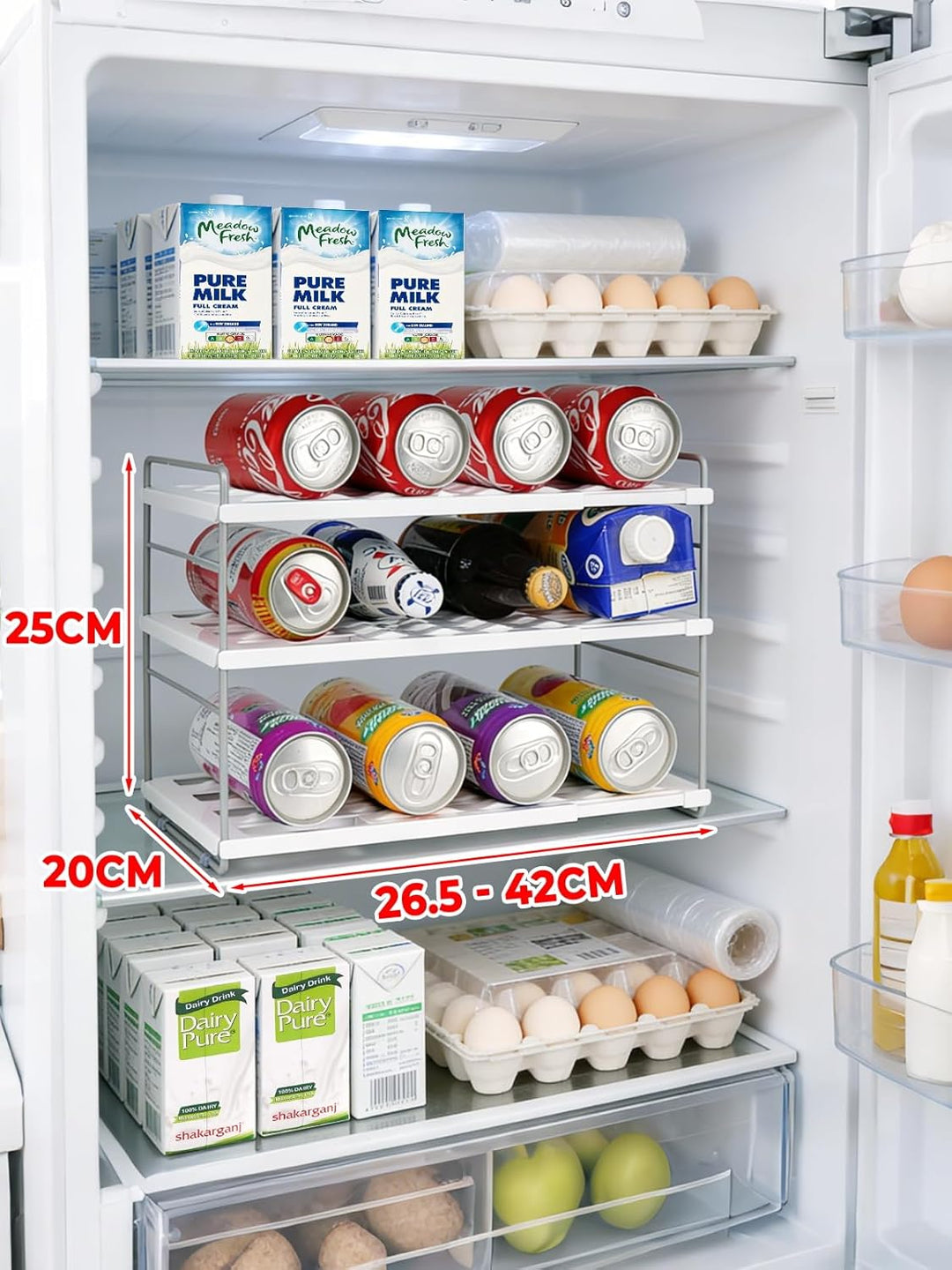 mepure Flaschen Organizer – Ausziehbares & Verstellbares Flaschenregal Schrank (26.5–42 cm), Flasche