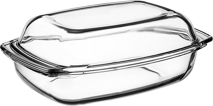 KADAX Auflaufform mit Deckel 4,1L – rechteckige Glasbratform, feuerfest & spülmaschinenfest – ideal