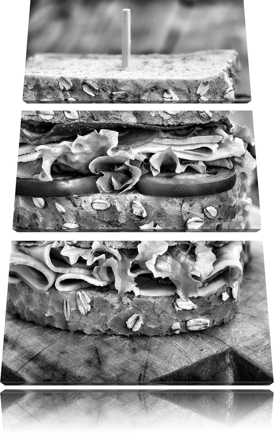 Pixxprint Monocrome, Doppeldecker Sandwich 3-Teiler Leinwandbild 120x80 Bild auf Leinwand