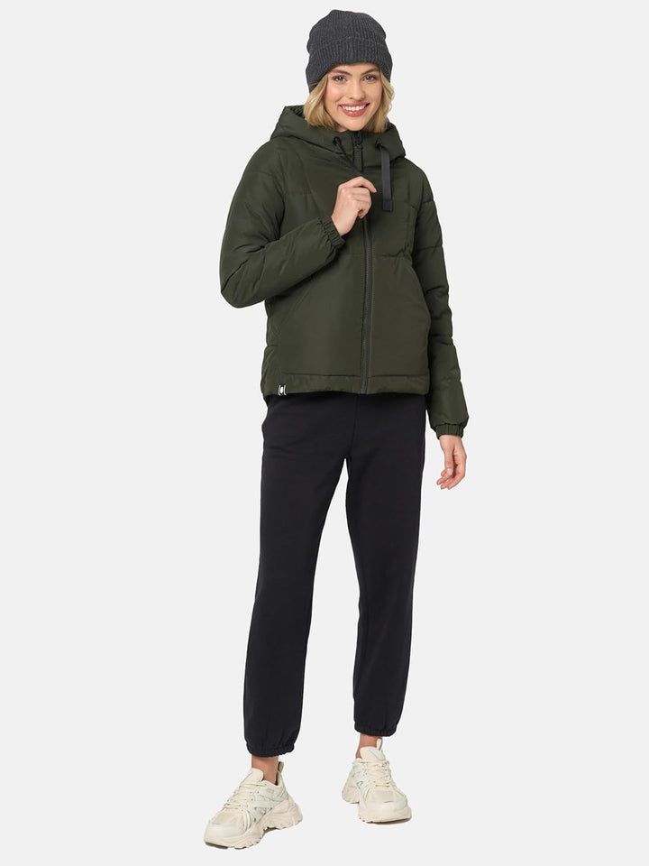 Navahoo Damen Winterjacke Steppjacke warm mit Kapuze Eisbällchen XS-XXL XXL Dark Olive, XXL Dark Oli