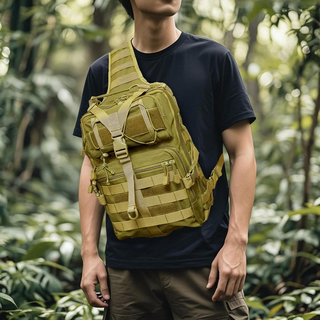 Alephnull Taktische Brusttasche Molle Wandern Daypack Sling Tasche Crossbody-Umhängetasche für Outdo