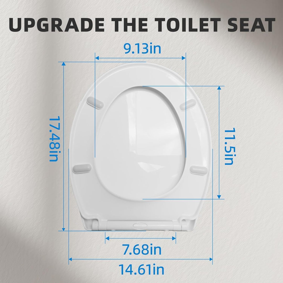Toilettendeckel mit Absenkautomatik,WC Sitz Quick Release Funktion und Softclose-Einfache Montage Kl
