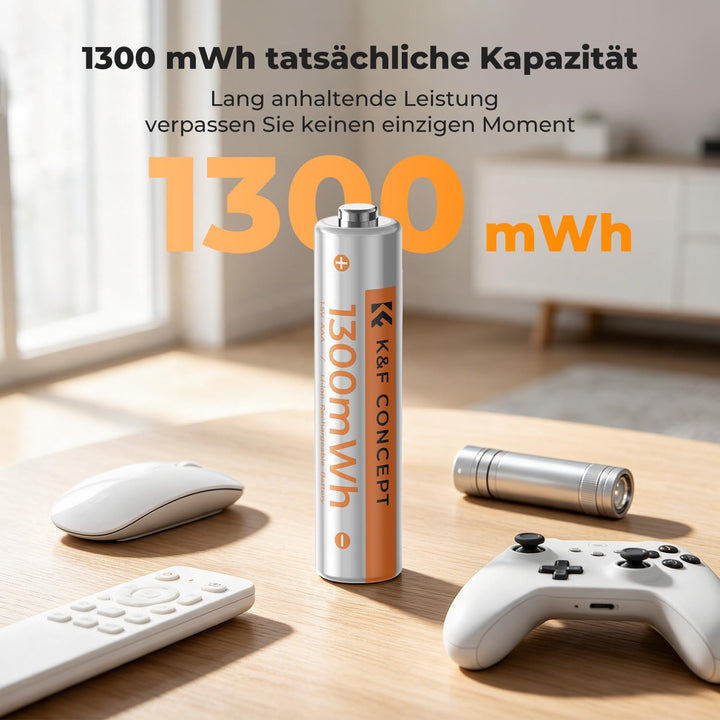 K&amp;F CONCEPT AAA Batterien AAA Akku AAA Wiederaufladbare Lithium Akkus | 12 Pack 1,5V AAA Lithium Bat