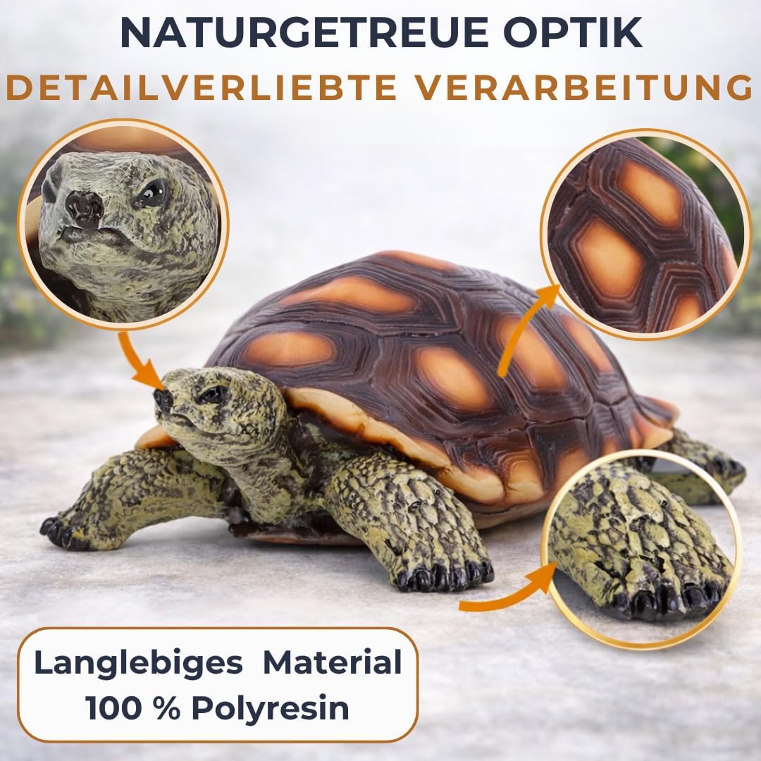 Gartenfigur Schildkröte Gross – Gartendeko aus Polyresin für Garten, Terasse und Balkon – frostbestä