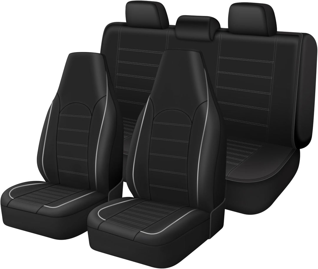 TOYOUN Kunstleder Sitzbezüge Auto Set Universal Klassisch Autositzbezüge Sitzschoner Auto Schonbezug
