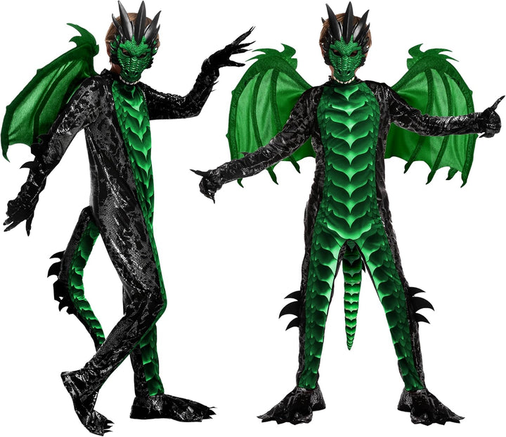 Spooktacular Creations Kind Jungen Drachenkostüm, Drachenflügel und Maske, Halloweenanzug Drachenanz