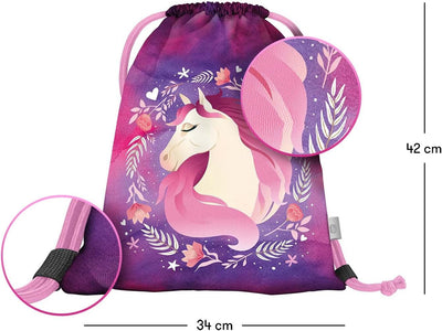 Baagl Schulranzen Mädchen Set 3 Teilig, Ergo Schultasche ab 1. Klasse, Ergonomische Grundschule Ranz