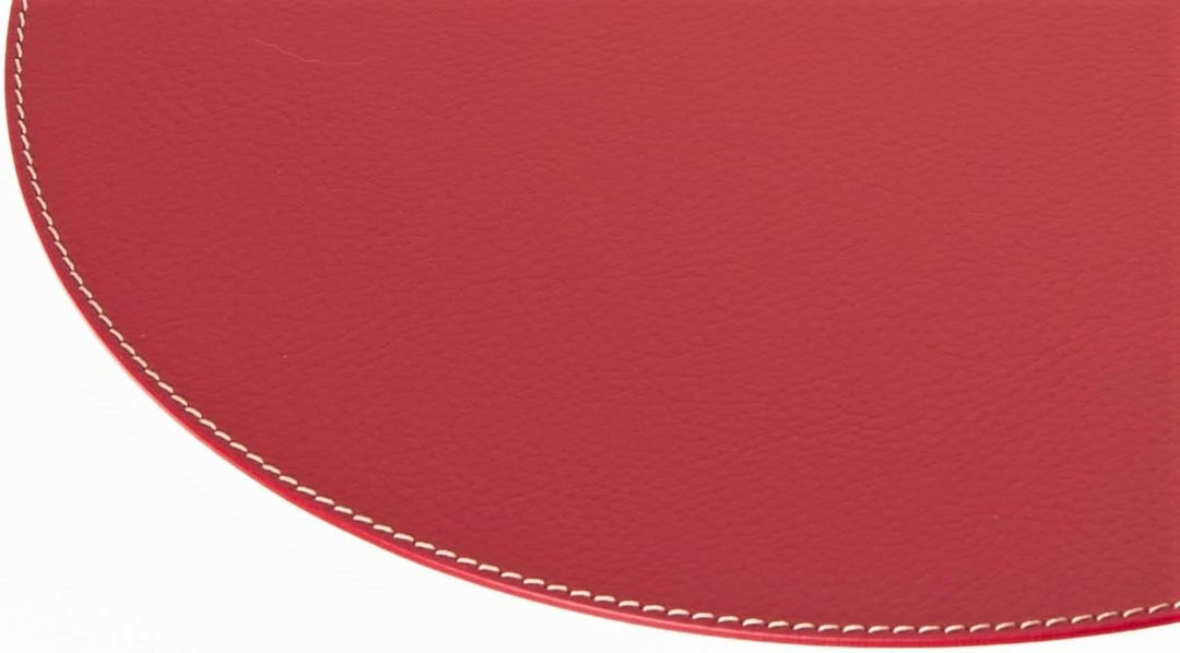 Nikalaz Rund Platzsets und Untersetzer aus recyceltem Leder, 4 Stück Tischsets, Tisch-Matten, Platzd