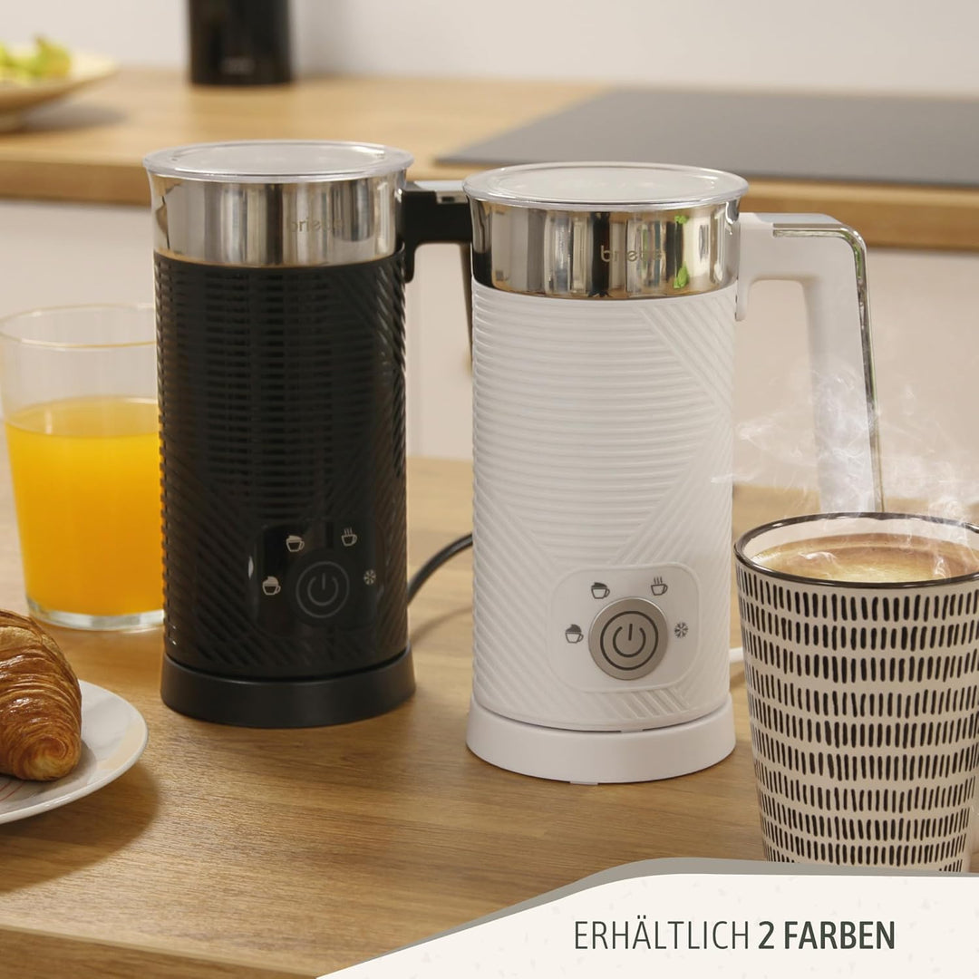 briebe Elegance Milchaufschäumer 4-in-1 Elektrische, Heiss/Kalt Aufschäumdüse 130ml für Kaffee Latte