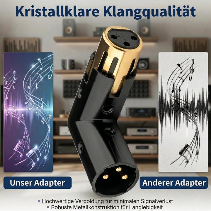 2 Stück 3-Pin Verstellbarer XLR 90° Winkeladapter, 2