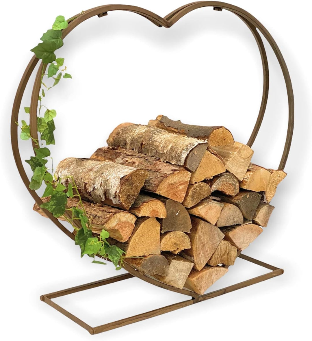 DanDiBo Kaminholzregal Innen Metall Herz Kaminholzständer 2013221 XL 78 cm Holzkorb Kaminholzhalter