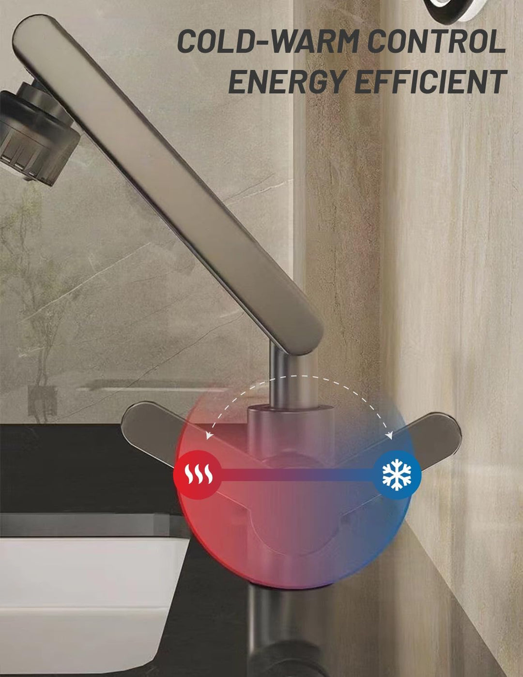 MIDINGCHAI Armatur Bad, Wasserhahn Bad Hoch, 1080 Grad Drehbarer Wasserhahn mit Schlauch, Ideal Stan