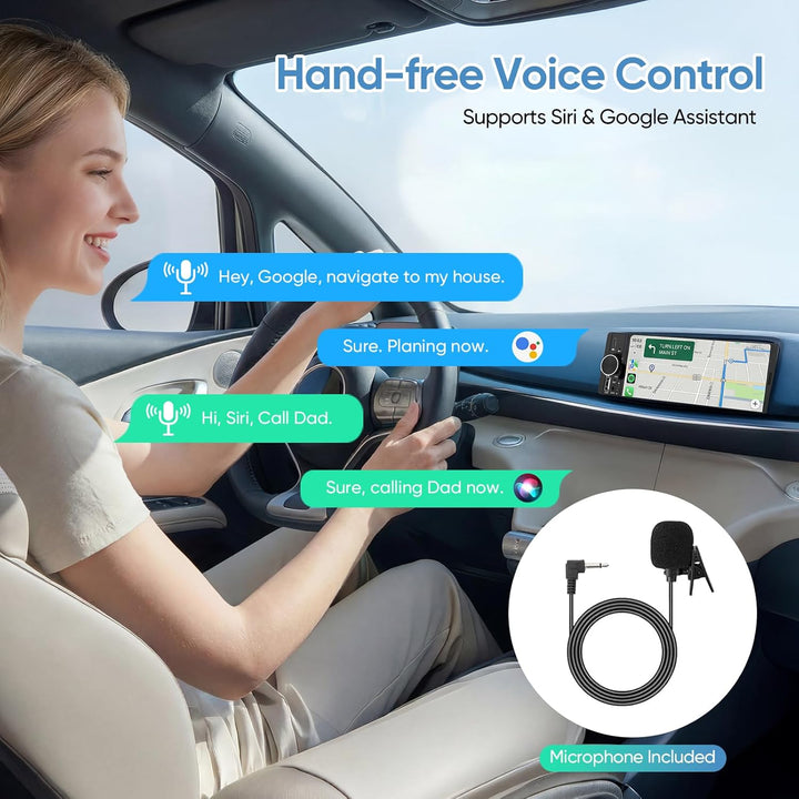 6,3 Zoll 1 DIN Autoradio mit Wireless CarPlay & Android Auto, Rückfahrkamera, Mirror Link, Freisprec
