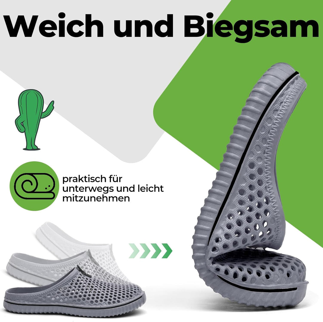SAGUARO Clogs Pantoletten Herren Damen Sommer Atmungsaktiv Hausschuhe Gartenschuh Beach Slipper Gr.3
