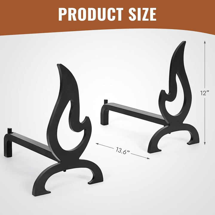 Gusseisen Kamin Andirons, dekorative Andirons für Holz brennende Kamine, Heavy-Duty und stilvolle Fe