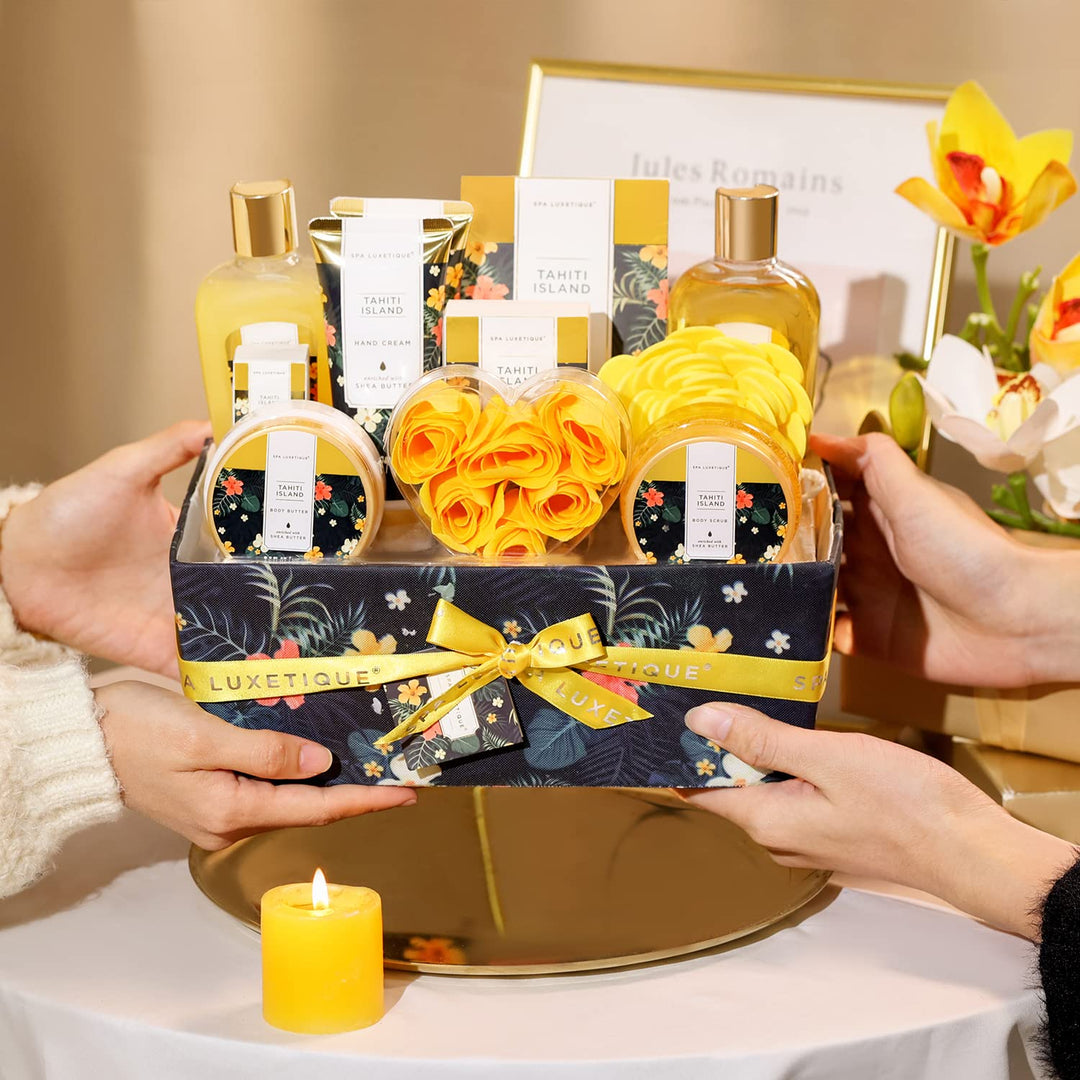 Spa Luxetique Geschenke für Frauen-12tlg Tahiti Insel Bade Geschenkset mit ätherischem Öl, Weihnacht