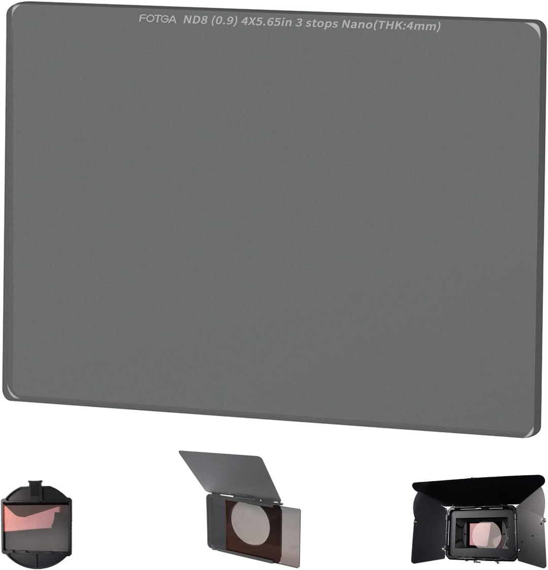 FOTGA Nano 4x5.65 ND8 Neutral Graufilter Rechteckfilter aus Optisches Glas, ND0.9 (3 Stopps) Cinema