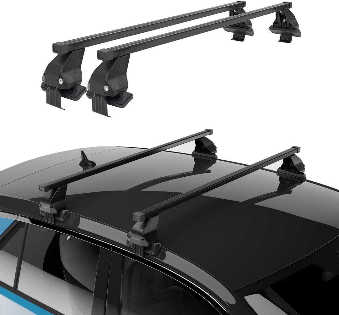 OMAC Dachträger Grundtäger kompatibel mit VW Polo 2021-2025 50kg Stahl Schwarz 2tlg