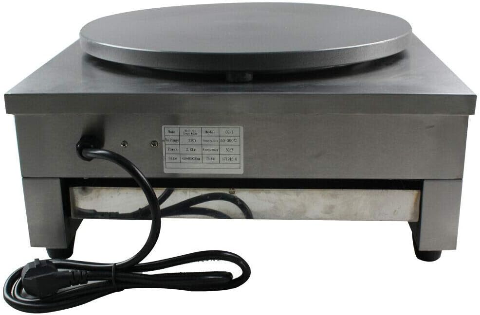 Crepeseisen, 3000w Φ400mm Crepe Maker Elektrisch Crepesplatte Crepesgerät Mit Ausziehbarem Tablett,