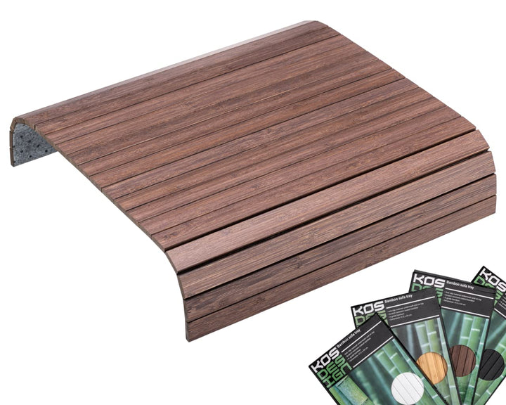 Bamboo Sofatablett für die Armlehne- Anti-Rutsch, Flexibler Sofatisch - Langlebiger Couchtisch mit e