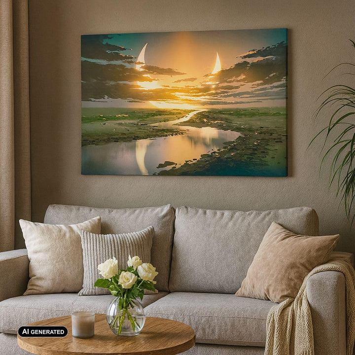 ARTTOR Bilder auf Leinwand natur natur Leinwandbild mit Rahmen 70x50cm Wandbilder Dekoration Wohnzim