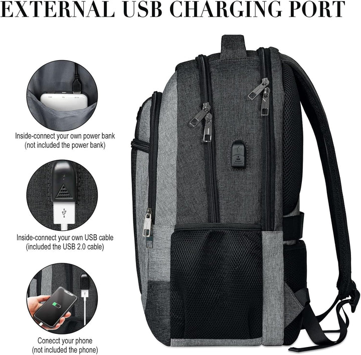BIKROD Rucksack Herren und Damen, Schulrucksack Jungen Mädchen Teenager, Wasserdicht Rucksack | 15.6