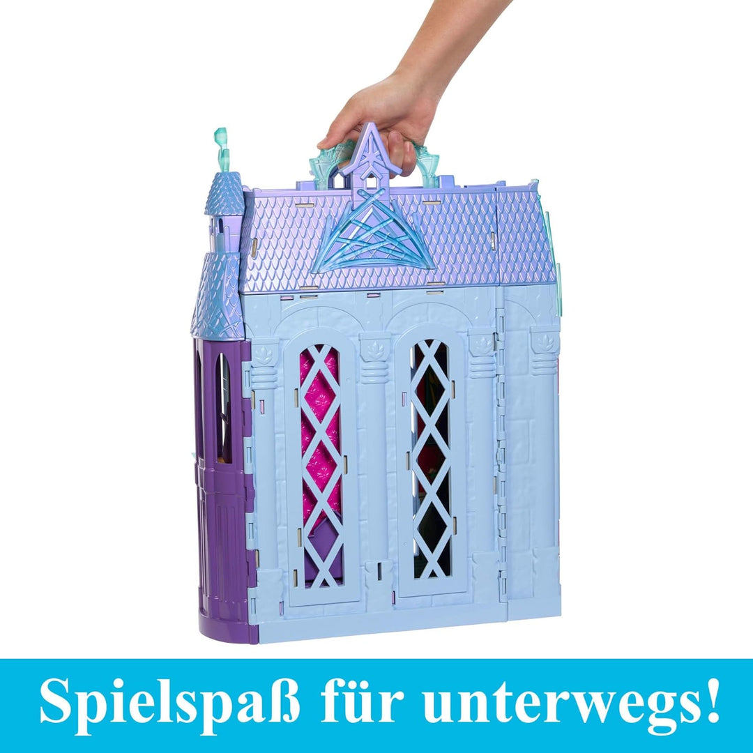 Mattel Disney Die Eiskönigin - Puppenhaus des Schlosses in Arendelle (60 cm+) mit Elsa-Puppe, 4 Spie