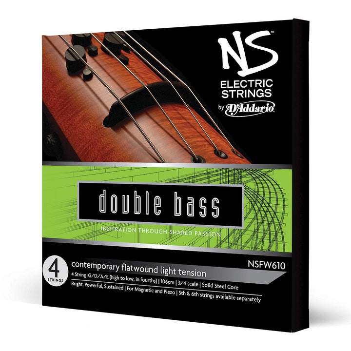 D'Addario NSFW610 Elektrik-Kontrabass Saitensatz mehrfach verdrillter Stahlkern Light Contemporary B