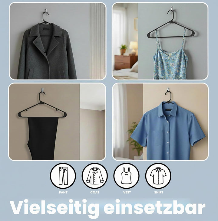 Utopia Home Graue Kunststoff-Kleiderbügel, 50 Packungen mit Haken – langlebige und stabile, platzspa