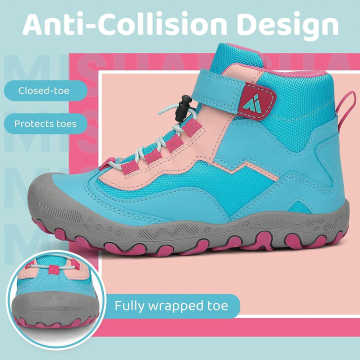 Mishansha Wanderschuhe Jungen Trekkingschuhe Mädchen rutschfest Outdoor Kinder Wanderstiefel 24-38 2