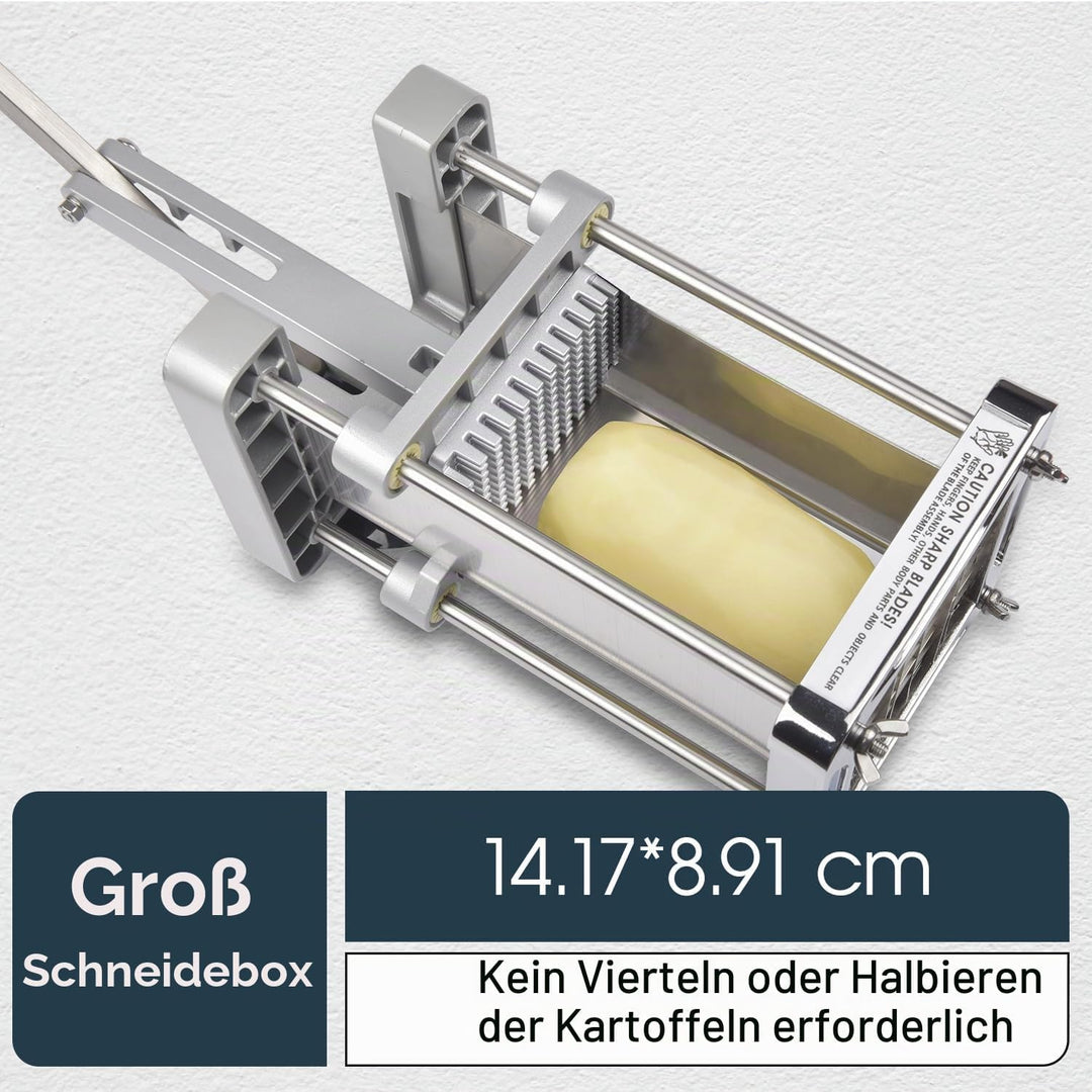 Sopito Pommesschneider, Pommes Frites Schneider Edelstahl Professioneller French Fries Cutter mit 6x