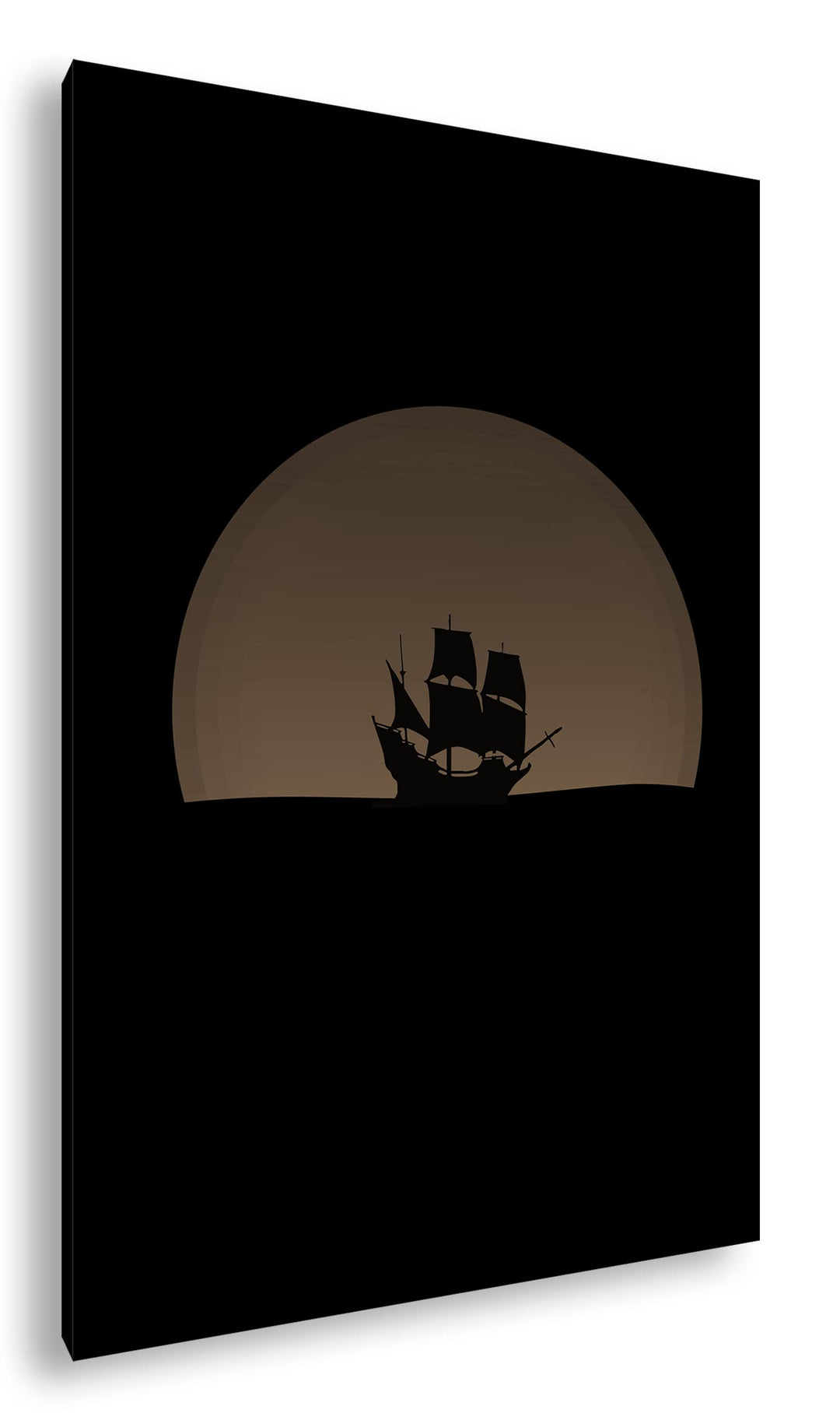 deyoli düsteres Segelschiff Format: 100x70 Effekt: Sepia als Leinwandbild, Motiv fertig gerahmt auf