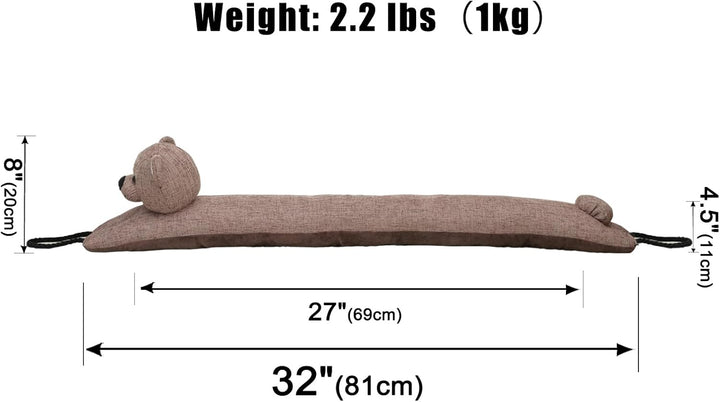 Marwood Zugluftstopper, Bär, 81,3 cm, 1 kg, Polyester, süsser Bär, für Türen und Fenster, Windstoppe