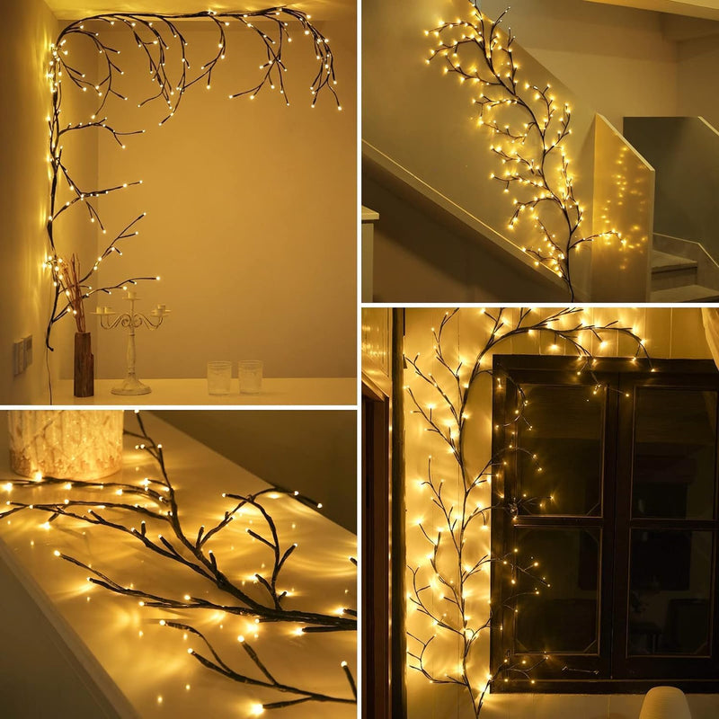 Ciskotu Beleuchtete Willow Vine, Weidenrebe Baum Lichter mit Stecker, 144 LEDs Willow Vine LED Baum,