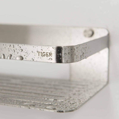 Tiger Caddy Duschkorb Rechteck klein, Duschablage aus Edelstahl, Duschregal für kleine Duschkabinen,