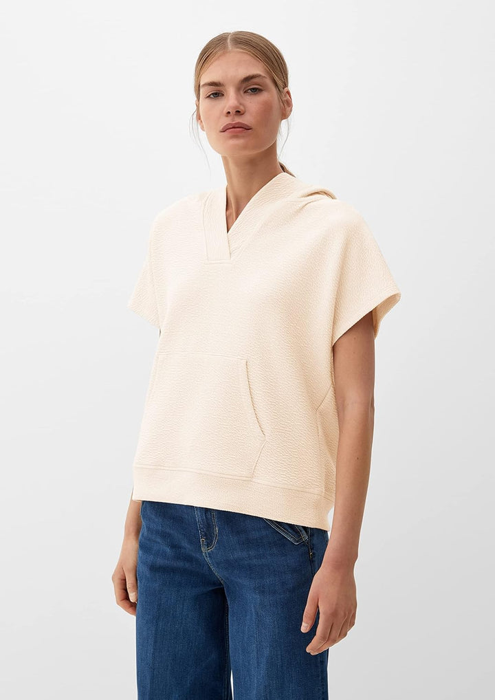 s.Oliver Damen Sweatshirt Kurzarm, 40 Beige