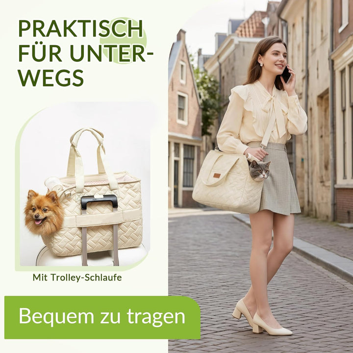 ALLSOPETS Katzentrage, Weiche Hundetransportbox für Kleine Hunde, Tragbare Transportbox für Hunde, R