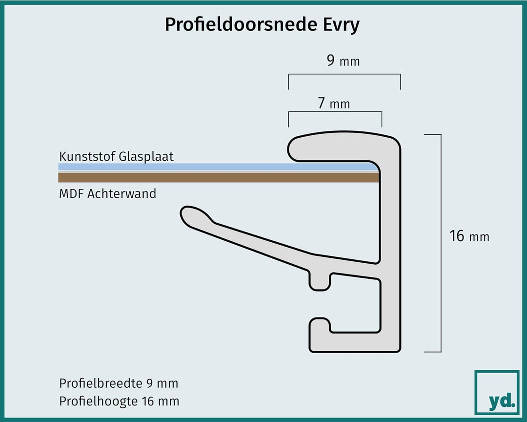 yd. Your Decoration - Bilderrahmen 50x60 cm - Bilderrahmen aus Kunststoff mit Acrylglas - Antireflex