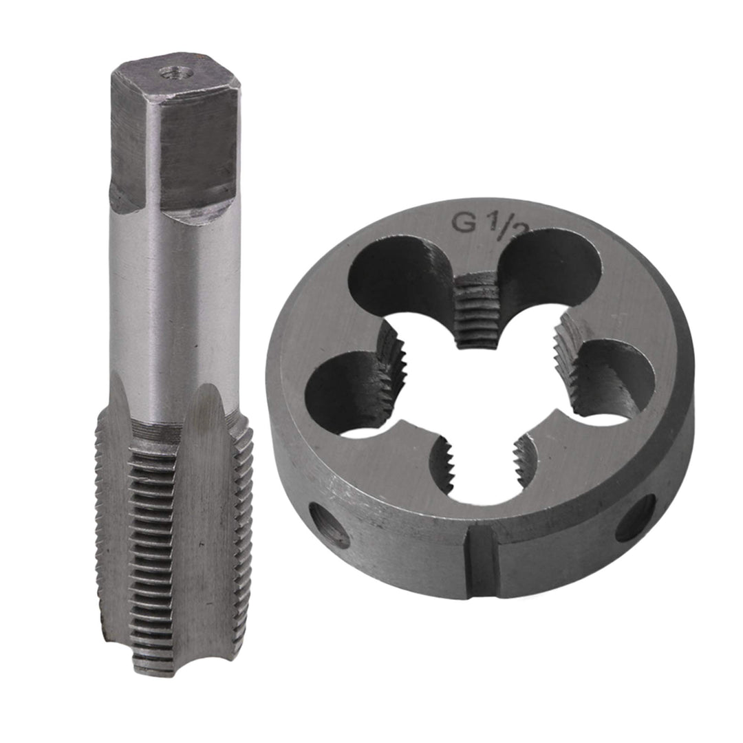 BQLZR BSP Gewindeschneider aus legiertem Stahl, 1/2 Zoll + HSS-Handgewindebohrer-Set, Gewindewerkzeu