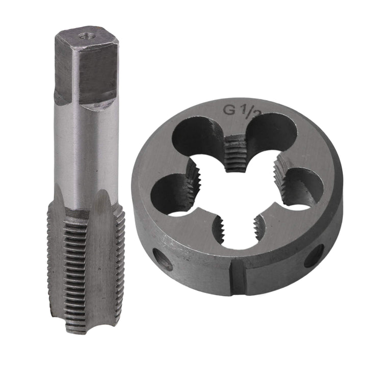 BQLZR BSP Gewindeschneider aus legiertem Stahl, 1/2 Zoll + HSS-Handgewindebohrer-Set, Gewindewerkzeu