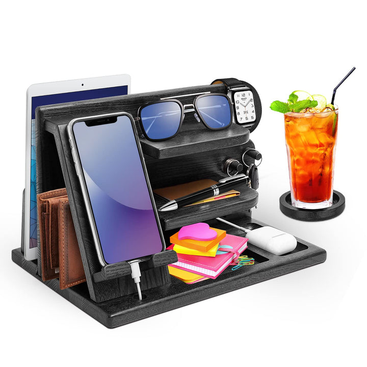 Geschenke für Männer Geschenke zu Valentinstag Holz Telefon Dockingstation Nachttisch Organizer Vate