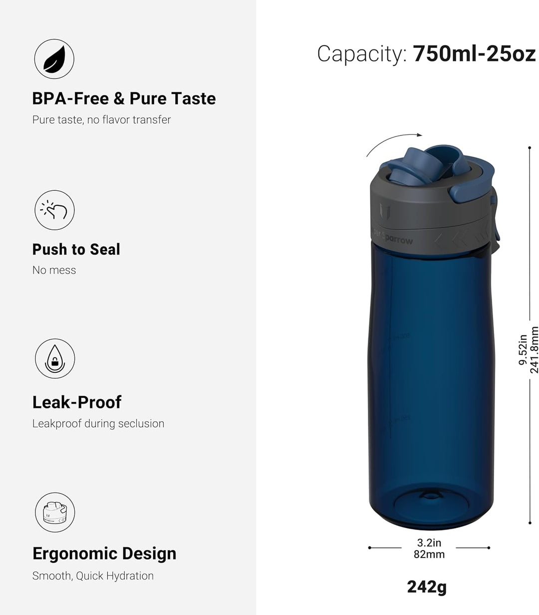 Super Sparrow Trinkflasche - Tritan Wasserflasche - 500ml, 750ml, 1000ml - BPA-frei - Ideale Sportfl