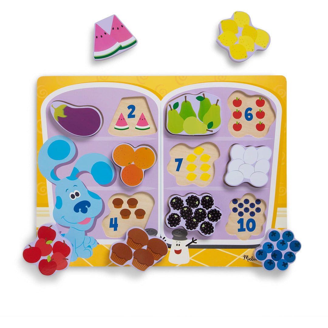 Melissa & Doug 33024 Blue's Clues & You Dickes Holzpuzzle – Kühlschrank Essen, Mehrfarbig, Blues Clu