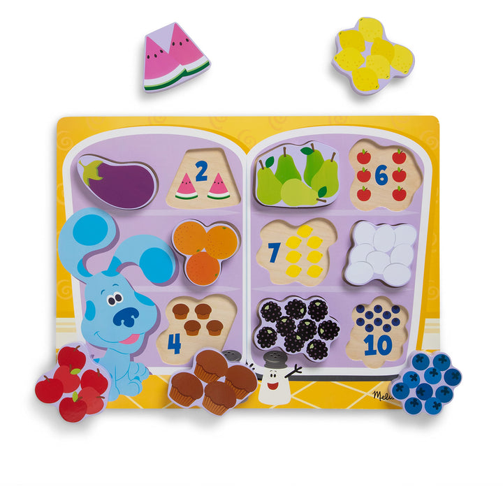 Melissa & Doug 33024 Blue's Clues & You Dickes Holzpuzzle – Kühlschrank Essen, Mehrfarbig, Blues Clu